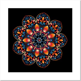 Colourful Mandala Floral Design Posters and Art